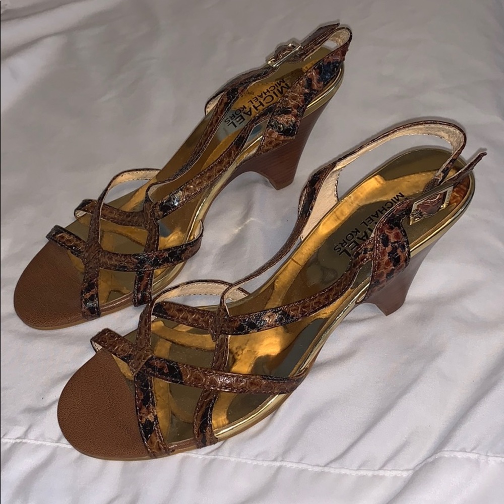 Michael Kors leopard print wedge sandal